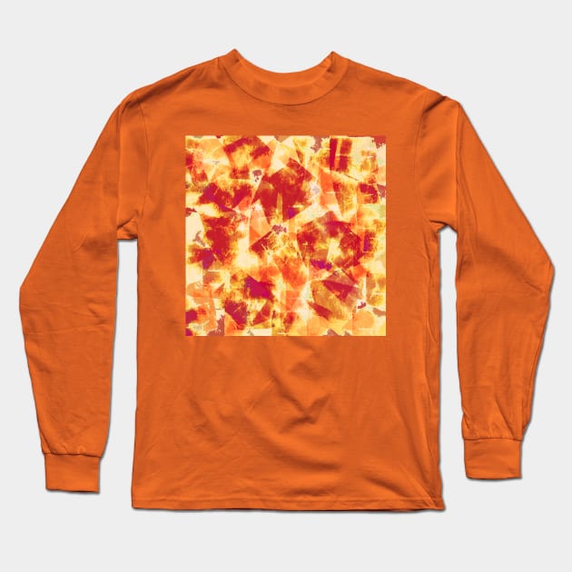 Abstract Swatches in Brown and Orange Long Sleeve T-Shirt by Klssaginaw